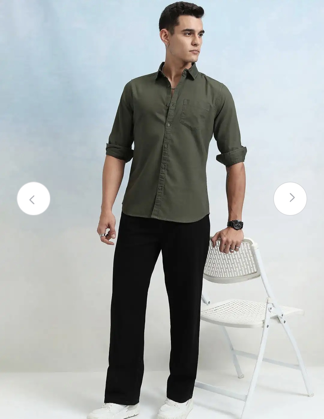 Olive Green shirt for Men